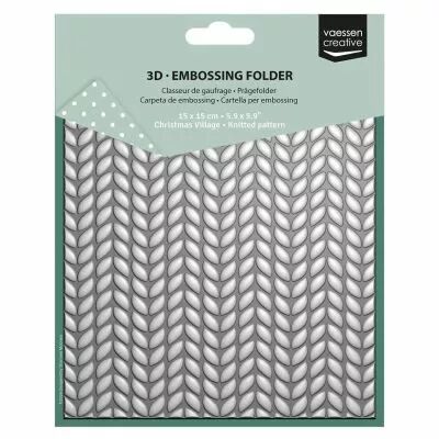 Plaque a embosser D Classeur de Gaufrage Motif Tricot� 15x15cm