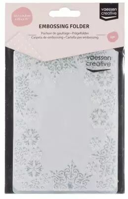 PLAQUE A EMBOSSER flocon de neige cadre