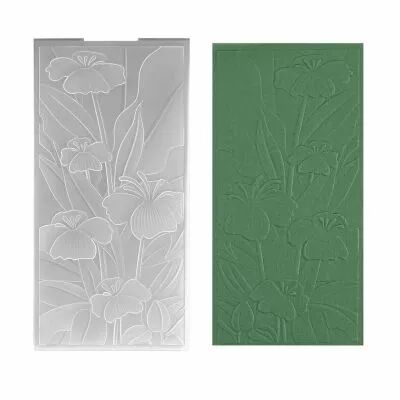 PLAQUE A EMBOSSER Fond 3D Lys 10,5x20,5cm