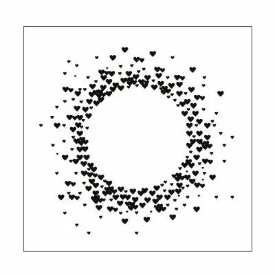 PLAQUE A EMBOSSER wreath with hearts