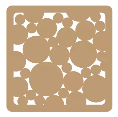 PLAQUE BORDS ARRONDIS 15X15 CM AVEC RONDS