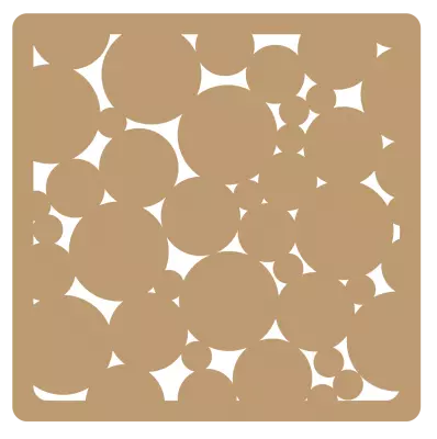 PLAQUE BORDS ARRONDIS 20X20 CM AVEC RONDS