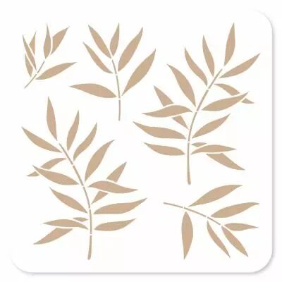 Pochoir 15 x 15 cm FEUILLAGES SOUPLES