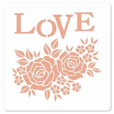 Pochoir 15 x 15 cm ROSES D\'AMOUR