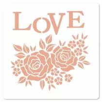 Pochoir 15 x 15 cm ROSES D\'AMOUR