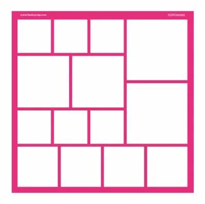 POCHOIR 30x30 CM CARR� AVEC JEU DE CARRES