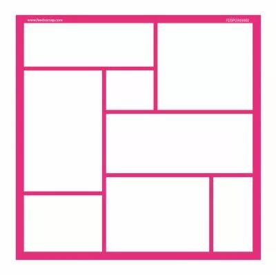 POCHOIR 30x30 CM CARR� AVEC RECTANGLES