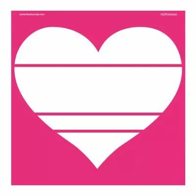 POCHOIR 30x30 CM COEUR AVEC 4 LIGNES