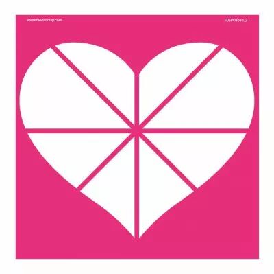 POCHOIR 30x30 CM COEUR AVEC 8 CAMEMBERTS