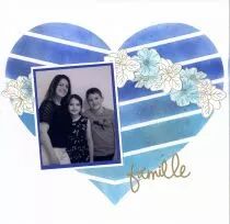 POCHOIR 30x30 CM COEUR AVEC CHEVRONS FINS