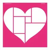 POCHOIR 30x30 CM COEUR AVEC RECTANGLES 1