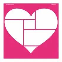 POCHOIR 30x30 CM COEUR AVEC RECTANGLES 2