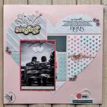 POCHOIR 30x30 CM COEUR AVEC RECTANGLES 2