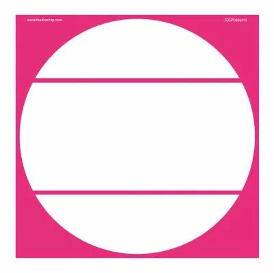 POCHOIR 30x30 CM ROND AVEC 3 LIGNES