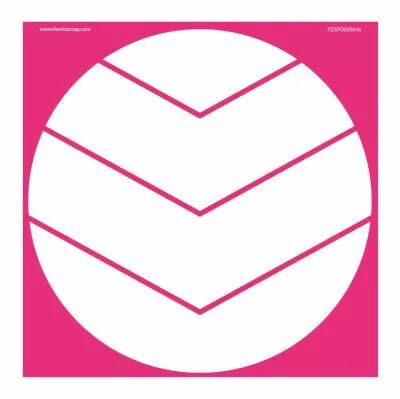 POCHOIR 30x30 CM ROND AVEC GRANDS CHEVRONS