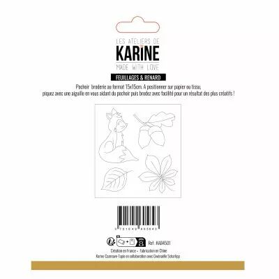 Pochoir Broderie Feuillages & Renard