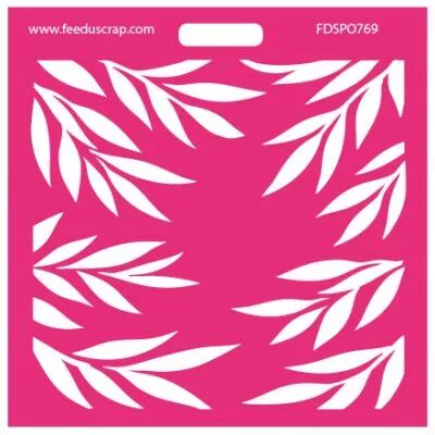 Pochoir cadre de feuilles