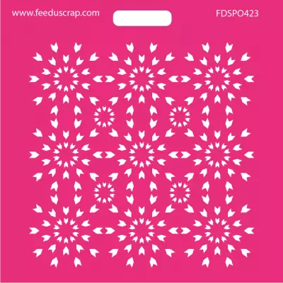 POCHOIR CHEVRONS FLEURS