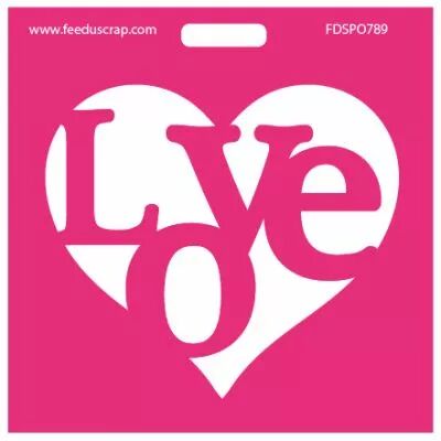 Pochoir coeur avec mot \ Love\ 