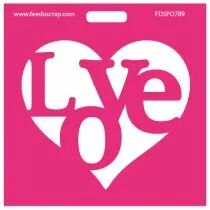 Pochoir coeur avec mot \ Love\ 