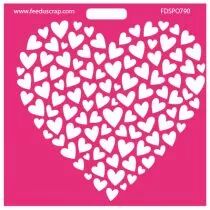 Pochoir coeur en coeurs