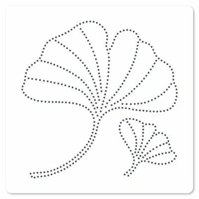 Pochoir de piercing 15 x 15 cm FEUILLES DE GINKGO