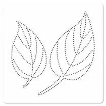 Pochoir de piercing 15 x 15 cm FEUILLES SIMPLES