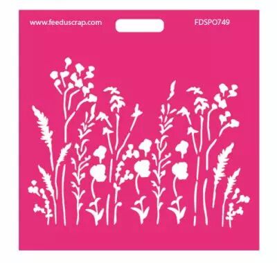 Pochoir fleurs sauvages