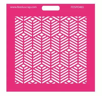  POCHOIR HEXAGONES CHEVRONS
