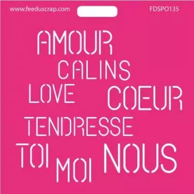 POCHOIR MOTS AMOUR