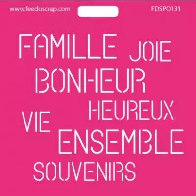 POCHOIR MOTS FAMILLE