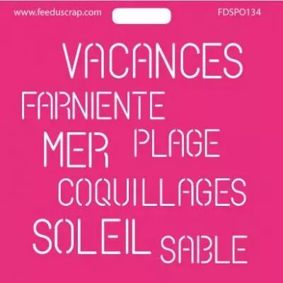 POCHOIR MOTS VACANCES