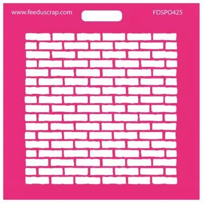 POCHOIR MUR DE BRIQUES CARRE