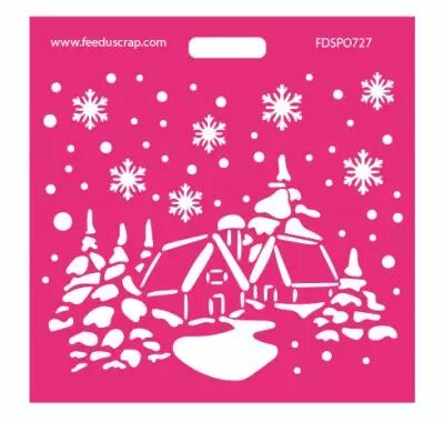 Pochoir village enneig�