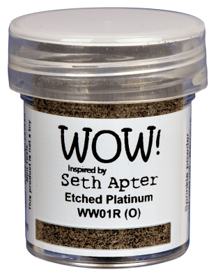 poudre  embosser Wow Opaque Seth Apter- Jar Size:15ml Jar, Etched Platinium