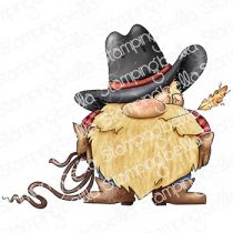 RUBBER STAMP GNOME COWBOY