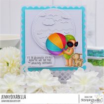 RUBBER STAMP SUMMER BUNDLE GIRL WITH A BEACH BALL & PUPPY