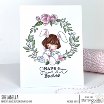 Rubber Stamp Tiny Townie April & Her Bunny Love Easter