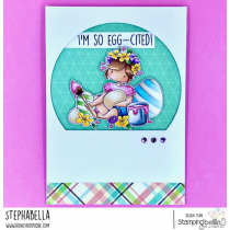 Rubber Stamp Tiny Townie Bethany Paints Easter Eggs