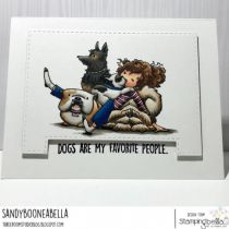 RUBBER STAMP TINY TOWNIE DAPHNE AND HER DOGS