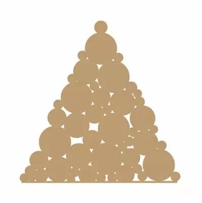 SAPIN MOYEN A DECORER AVEC RONDS BOIS MDF 3 MM