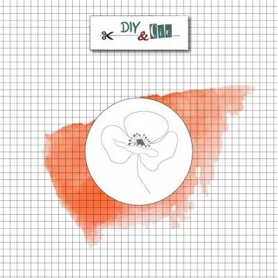 Sceau en laiton : coquelicot