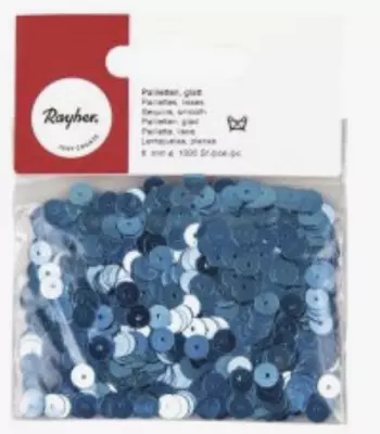 SEQUINS LISSES 6 MM BLEU MOYEN