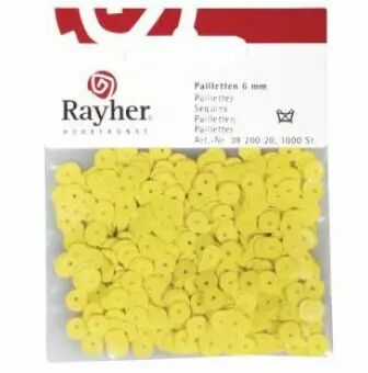SEQUINS LISSES 6 MM JAUNE