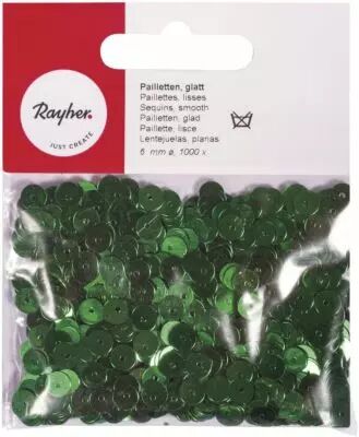SEQUINS LISSES 6 MM VERT