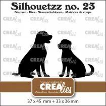 Silhouette n&deg; 23, Chiens assis