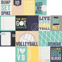 Simple Sets Volleyball Double-Sided Elements 12\ X12\  3\ X4\  & 4\ X6\  Journaling Cards