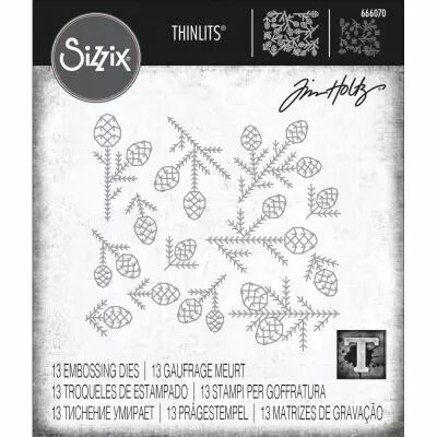 Sizzix Thinlits Dies By Tim Holtz 13/Pkg Pine Patterns