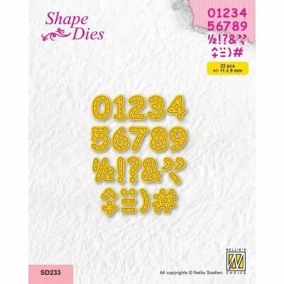 Snellen Shape Dies mini Chiffres 23pcs