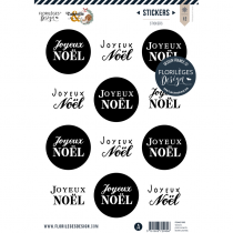 Stickers JOYEUX NOËL NOIR & BLANC